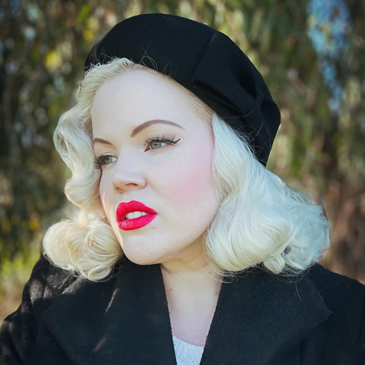 vintage style wool felt beret