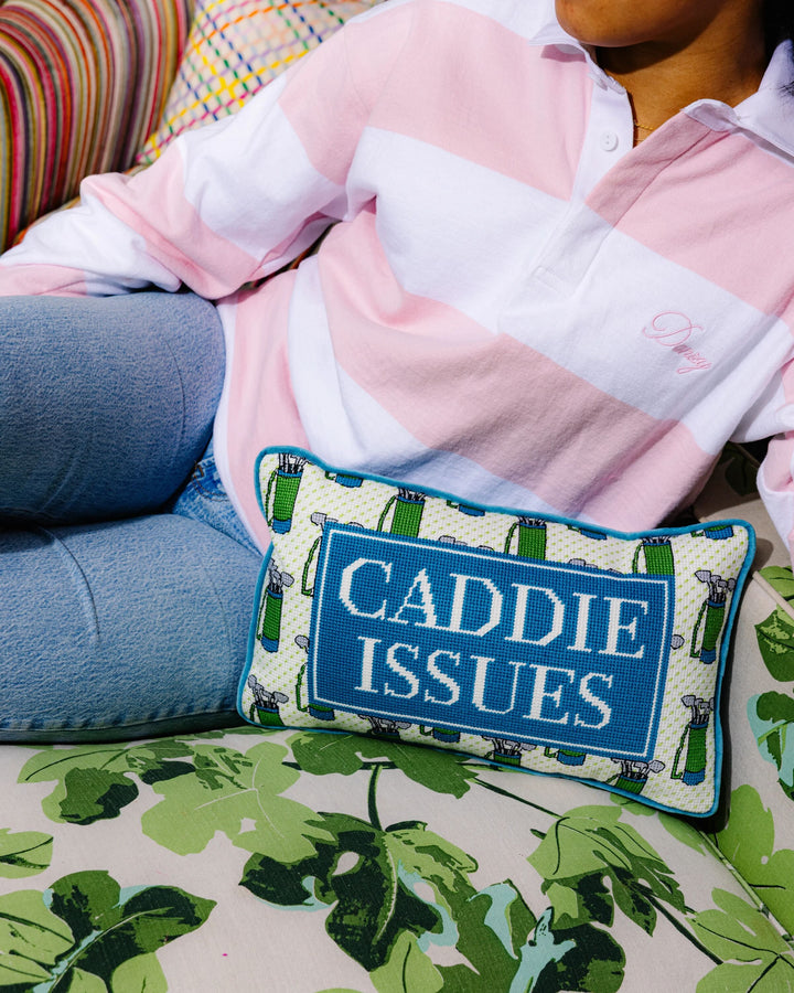 Caddie Issues Needlepoint Pillow