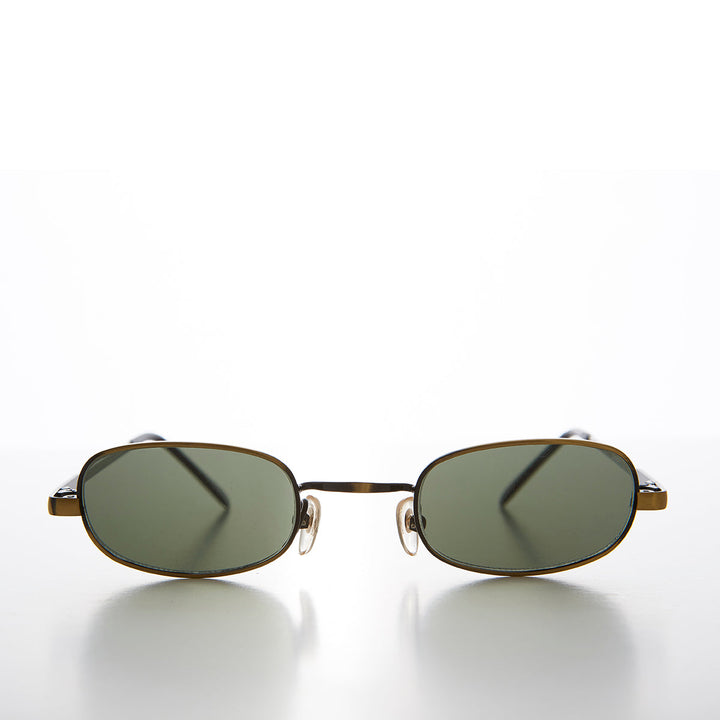 Tiny Half Frame Rectangular 90s Vintage Sunglass - Carson