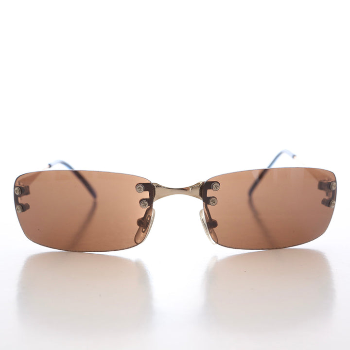90s Rimless Rectangular Sunglasses - Cordy