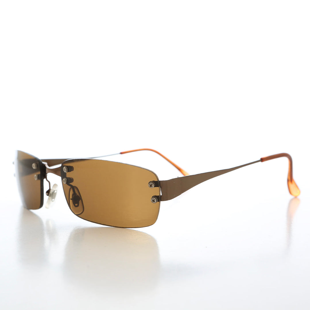 90s Rimless Rectangular Sunglasses - Cordy