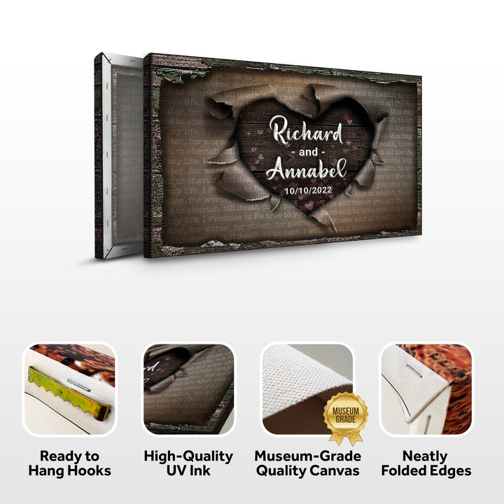 Unwrapped Heart Wedding Vows Sign