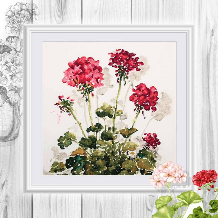 Red crane's-bill CU048 Counted Cross Stitch Kit