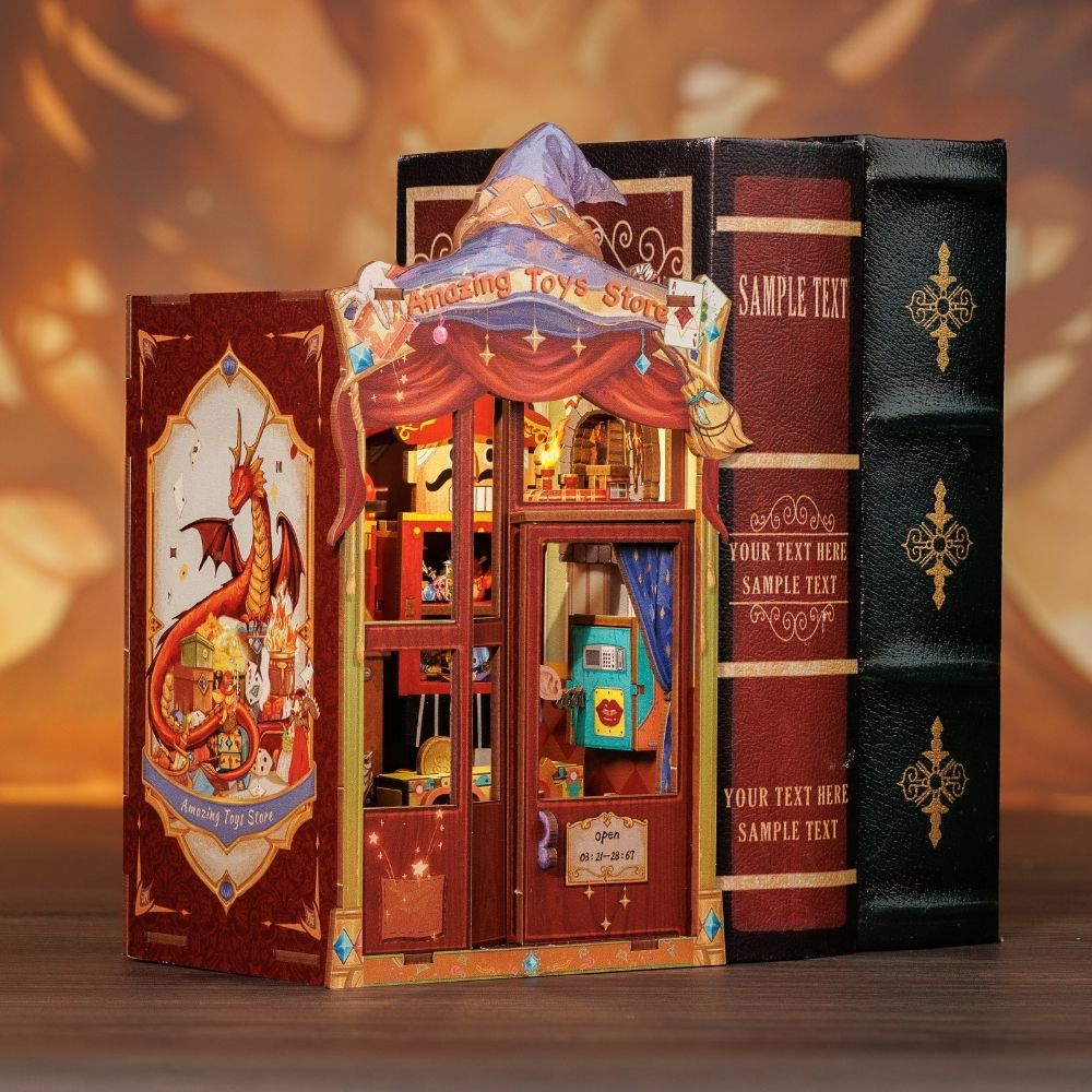Amazing Toys Store Dollhouse Book Nook Kit - Miniature Wizardi Roombox Kit