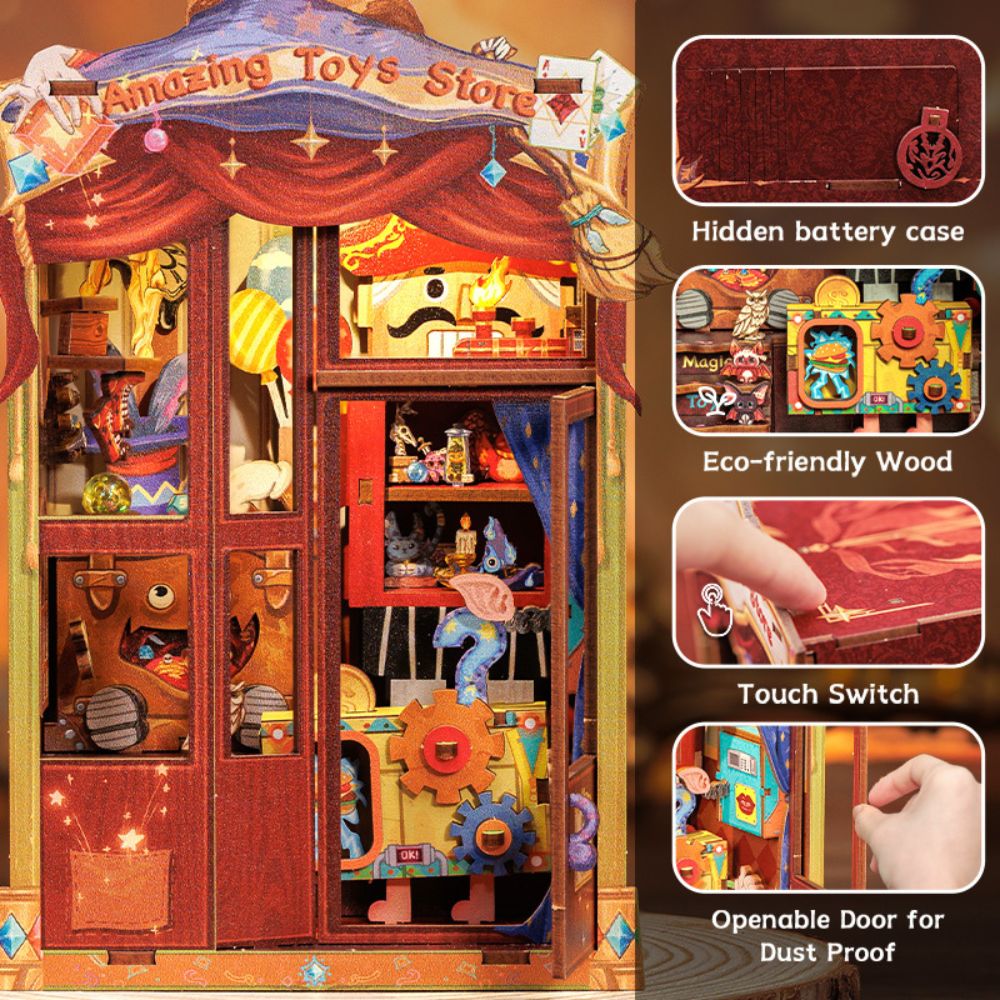 Amazing Toys Store Dollhouse Book Nook Kit - Miniature Wizardi Roombox Kit