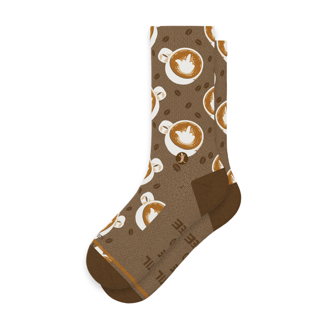 The Caf-fiend | Coffee Heel Hammock™ Crew Socks