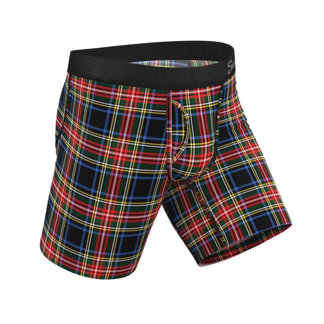 The Cappuccino | Holiday Tartan Plaid Long Leg Ball Hammock® Pouch Underwear With Fly