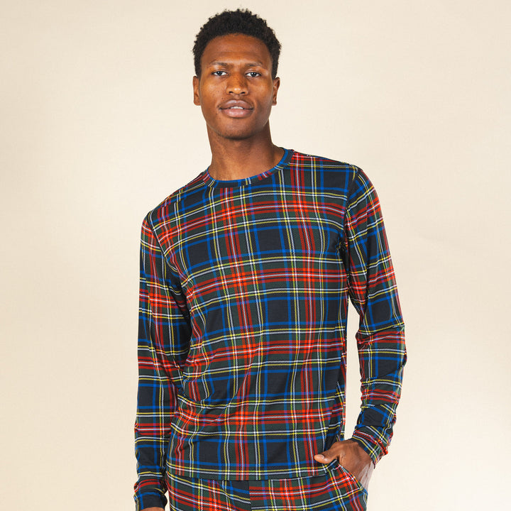 The Cappuccino | Holiday Tartan Plaid SleepDeep™ Men’s Long Sleeve Pajama Shirt