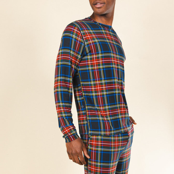 The Cappuccino | Holiday Tartan Plaid SleepDeep™ Men’s Long Sleeve Pajama Shirt