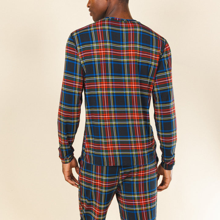 The Cappuccino | Holiday Tartan Plaid SleepDeep™ Men’s Long Sleeve Pajama Shirt