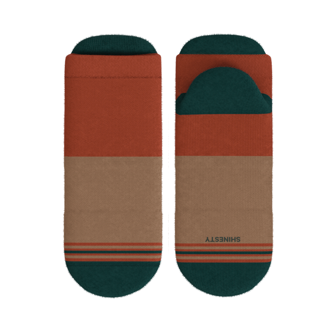 The Car Camper | Earth Tone Color Block Heel Hammock™ Ankle Socks