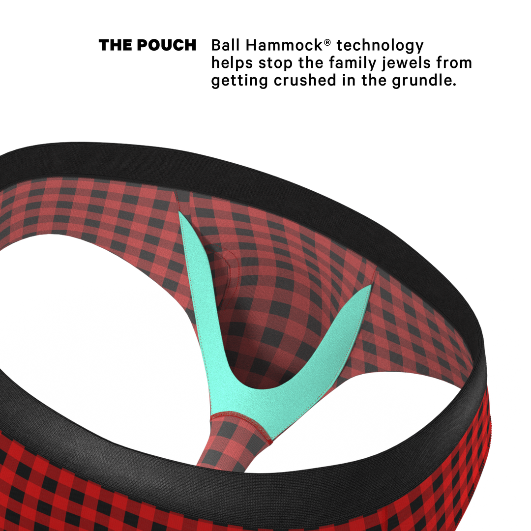 The Cardinal | Micro Buffalo Check Ball Hammock® Pouch Underwear Briefs