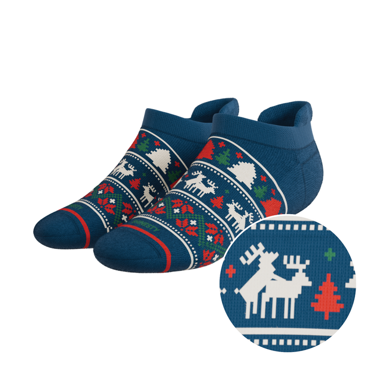 The Caribou Lous | Christmas Deer Heel Hammock™ Ankle Socks