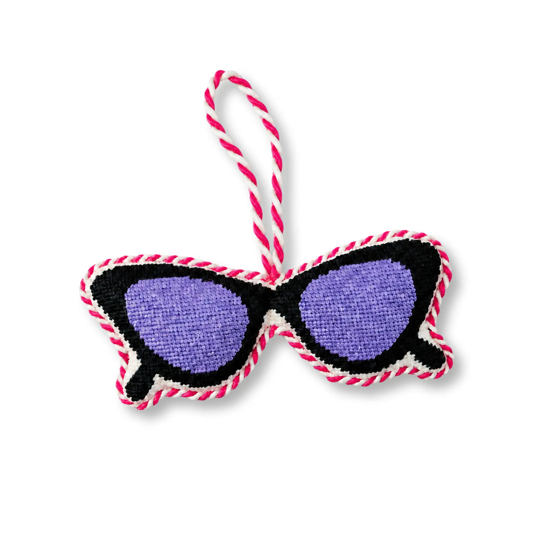 Needlepoint Icon Ornament - Cat Eye Sunglasses