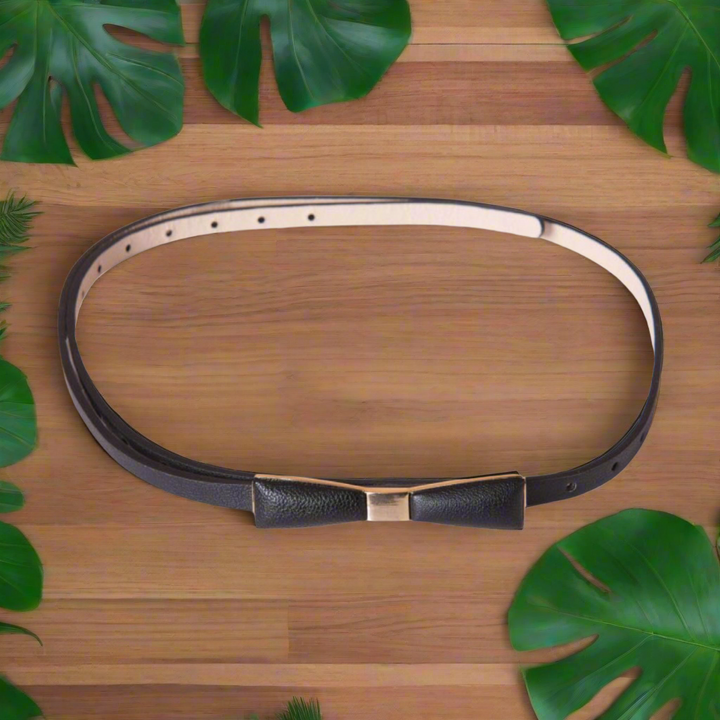 Adjustable Length Retro-Inspired Metal Bow Belt