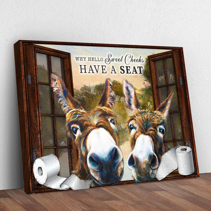 Have A Seat Sweet Cheeks Bathroom Sign
