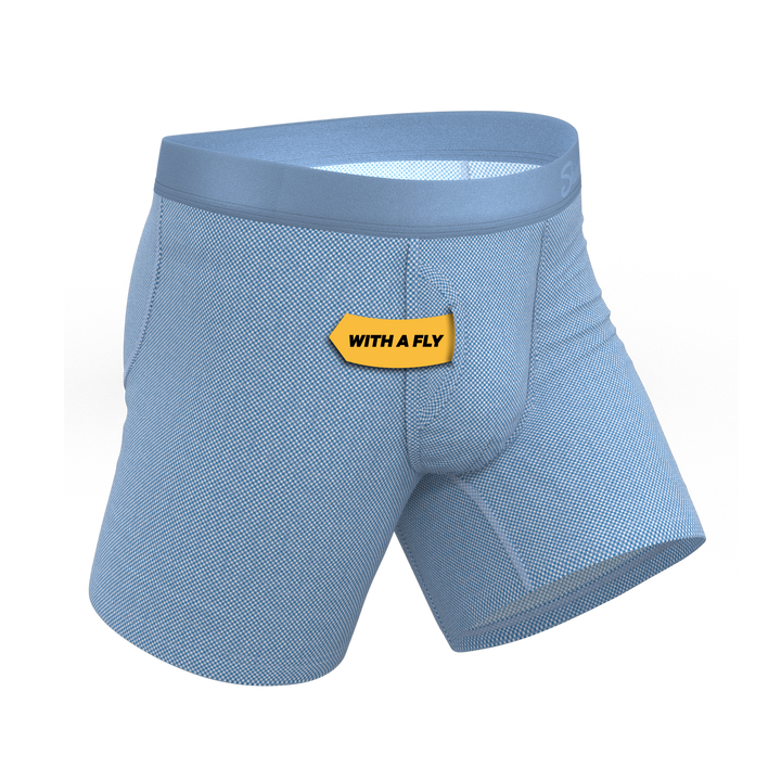 The Chambray All Day | Blue Chambray Ball Hammock® Pouch Underwear With Fly
