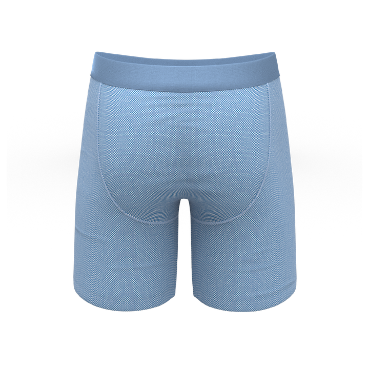 The Chambray All Day | Blue Chambray Long Leg Ball Hammock® Pouch Underwear With Fly