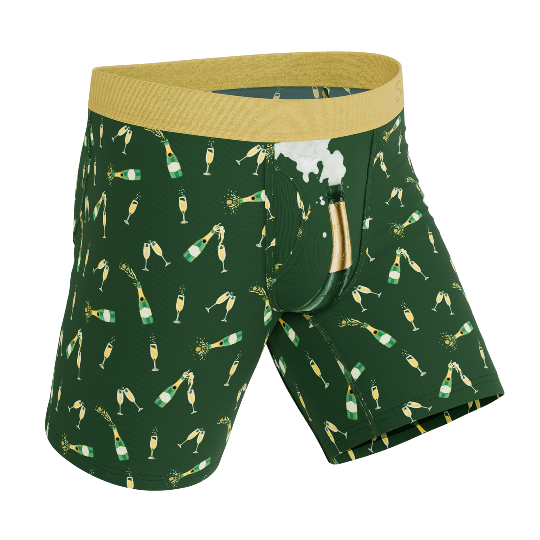 The Champagne Showers | New Years Long Leg Ball Hammock® Pouch Underwear With Fly