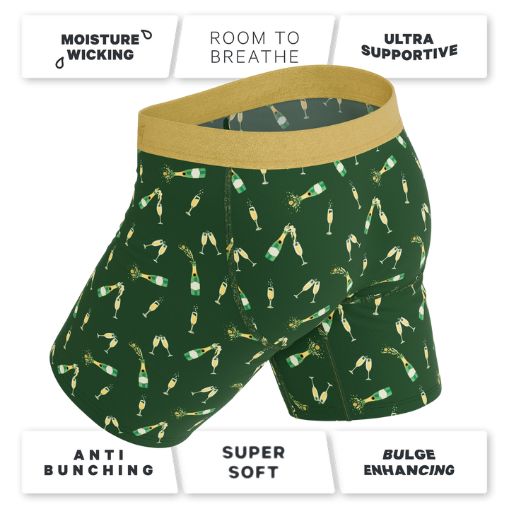 The Champagne Showers | New Years Long Leg Ball Hammock® Pouch Underwear With Fly