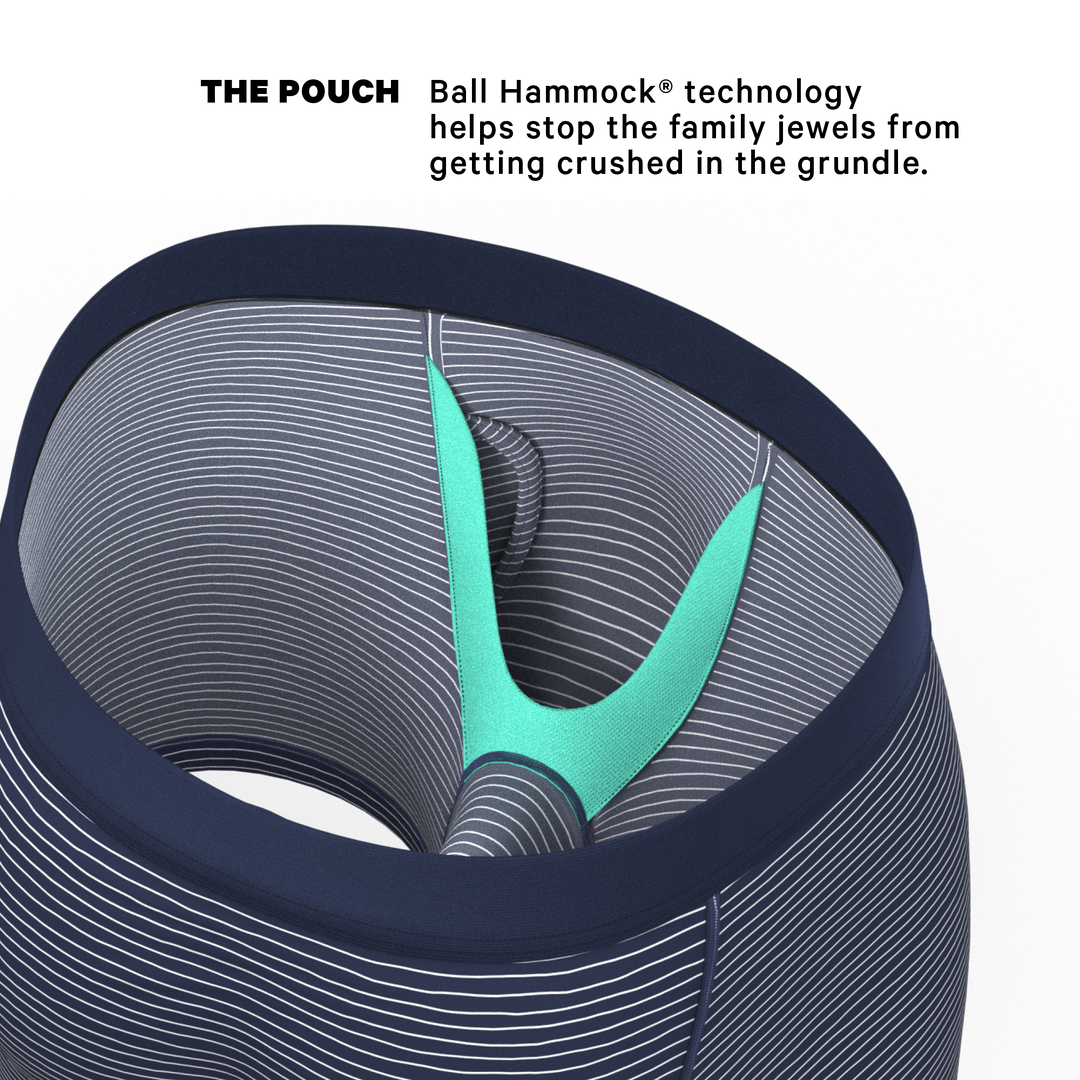 The Cheek Streak | White Stripe Ball Hammock® Pouch Underwear With Fly