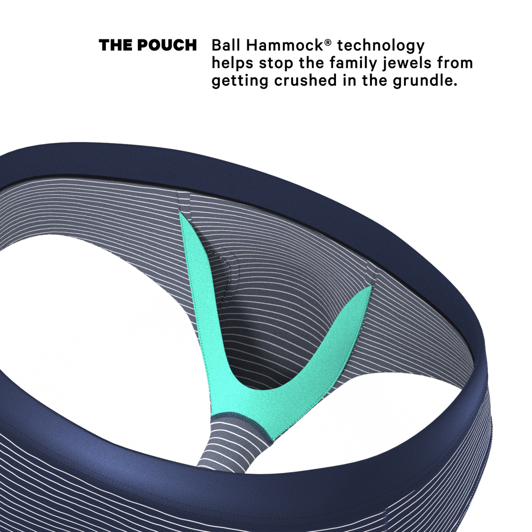 The Cheek Streak | White Stripe Ball Hammock® Pouch Underwear Briefs