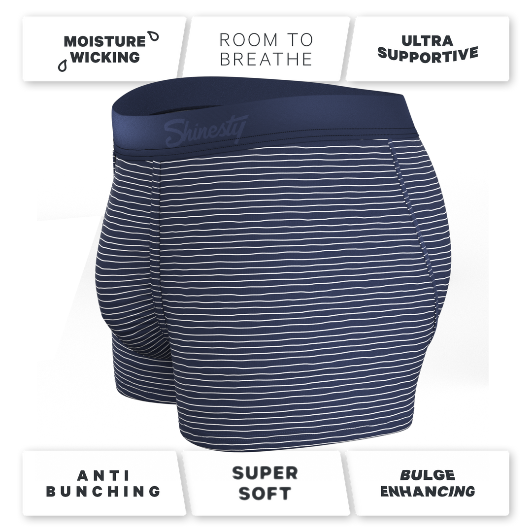 The Cheek Streak | White Stripe Ball Hammock® Pouch Trunks Underwear