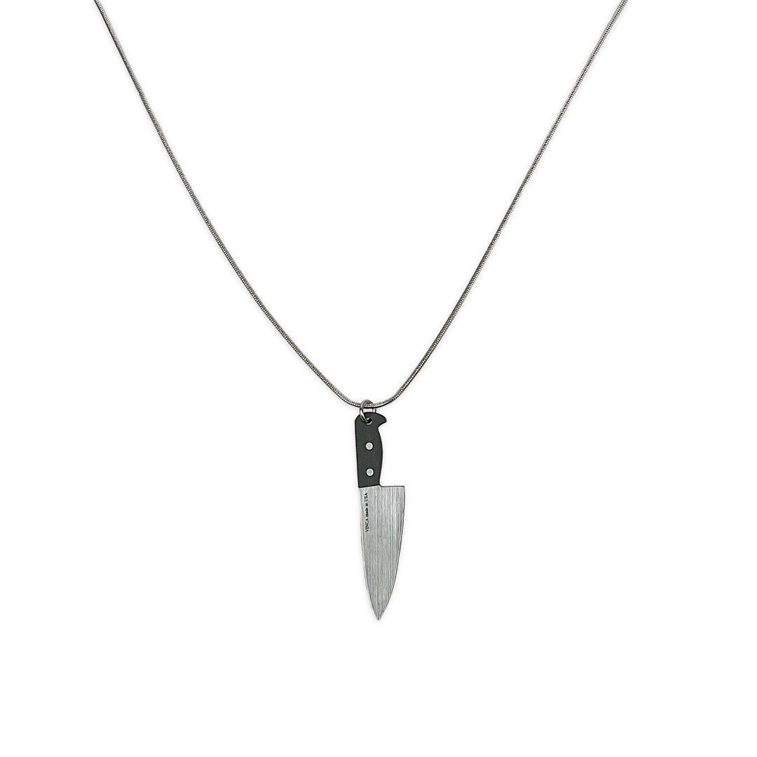 Last Chance! Chef's Knife Necklace in Silver/Black