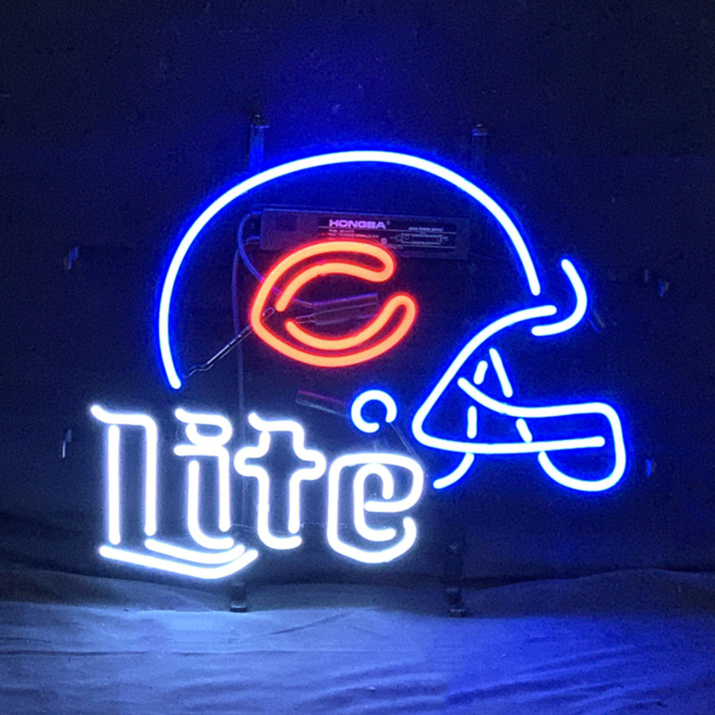 Chicago Bears Helmet Miller Lite Neon Signs
