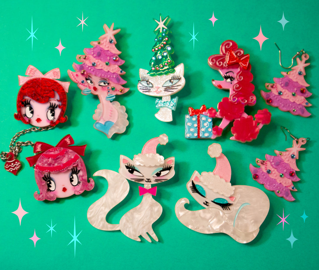 Oh Pinkmas Tree Earrings by Miss Fluff x Lipstick & Chrome – view 3