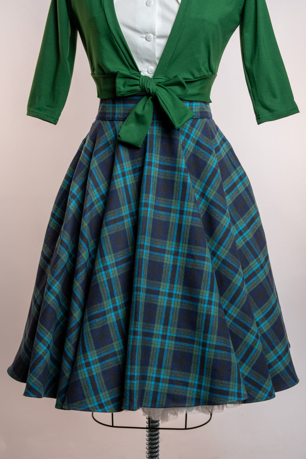 Haute Circle Skirt - Flannel, Blue & Teal Plaid