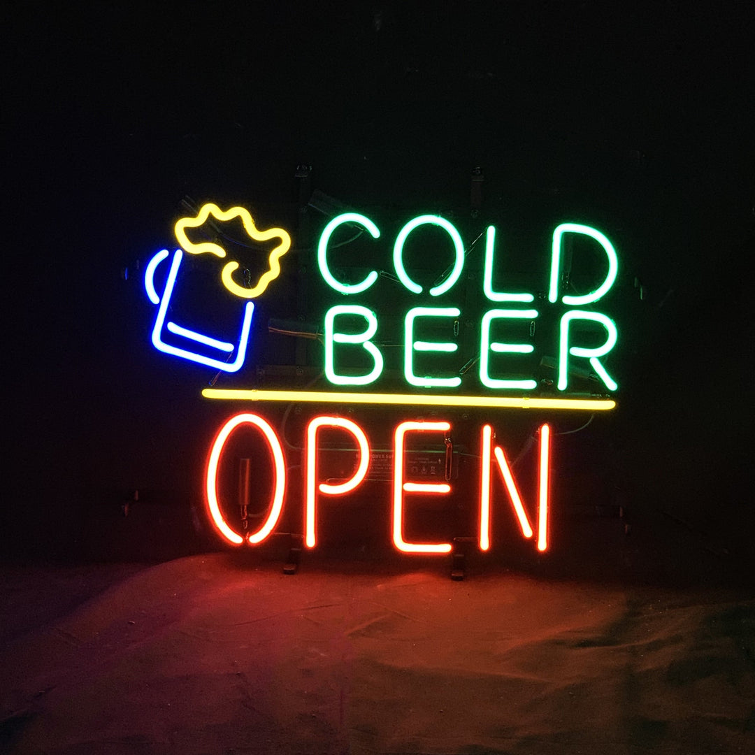 Cold Beer Open Neon Signs Light