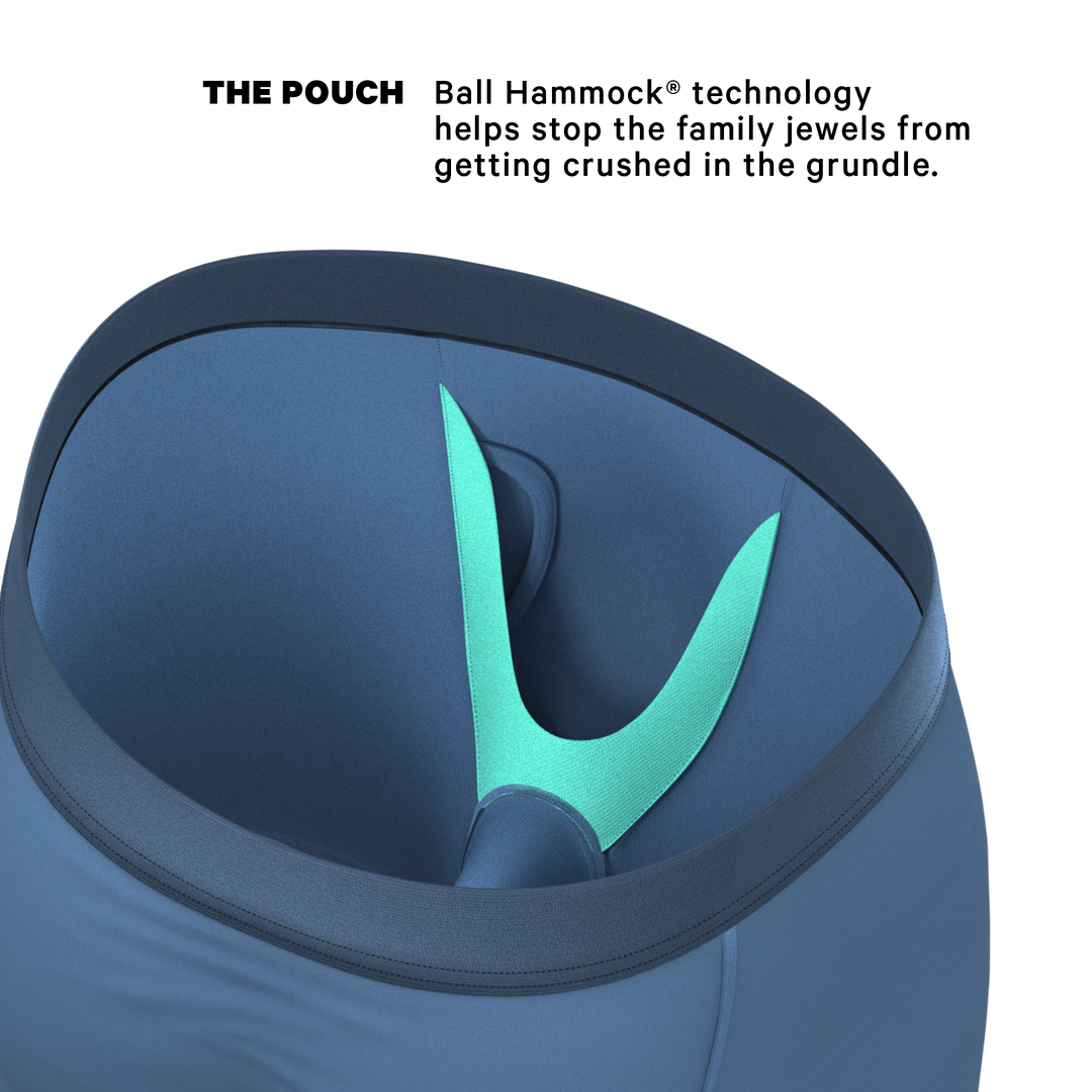 The Cool Cobalt | Slate Blue Long Leg Ball Hammock® Pouch Underwear With Fly