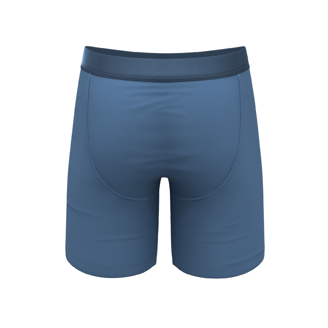 The Cool Cobalt | Slate Blue Long Leg Ball Hammock® Pouch Underwear With Fly