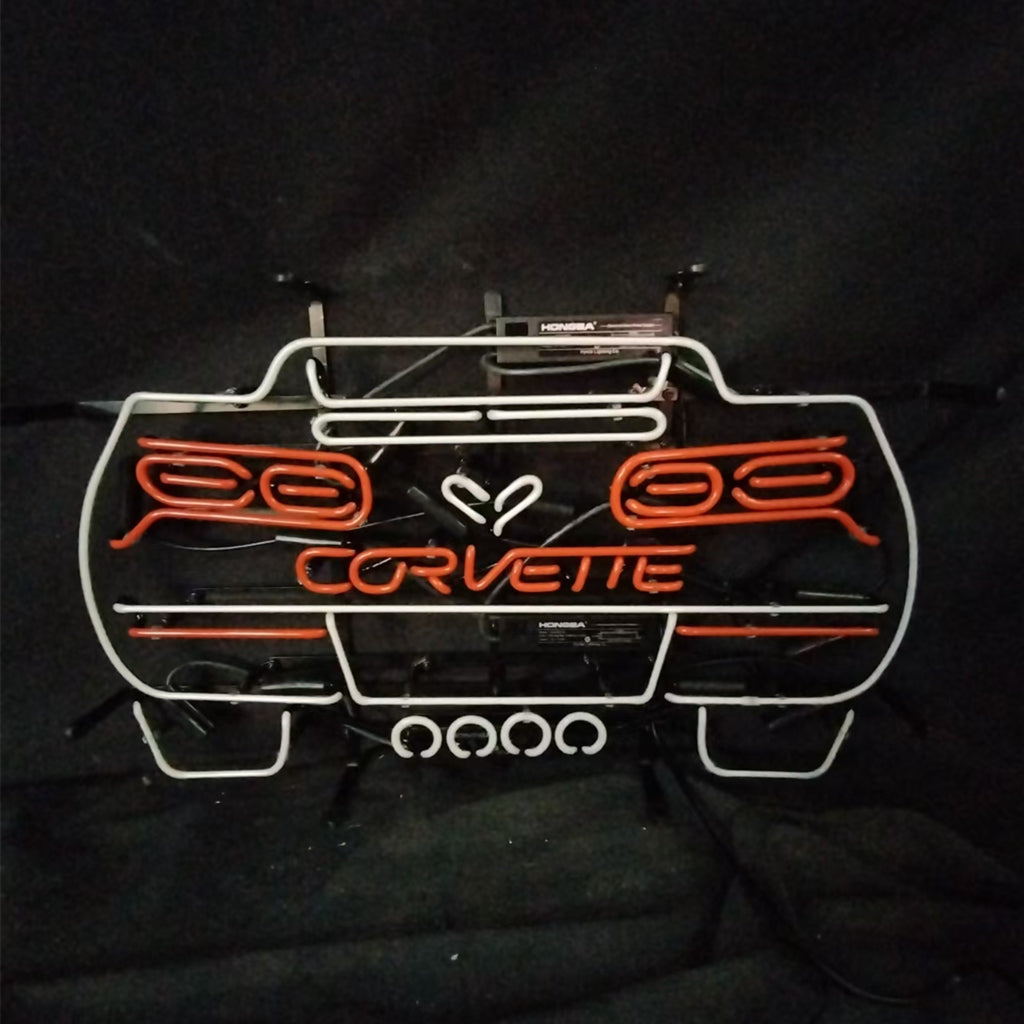Corvette  Blue Auto Car Neon Signs