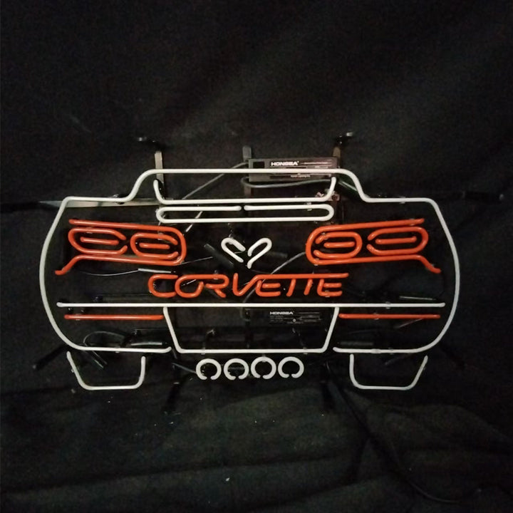 Corvette  Blue Auto Car Neon Signs