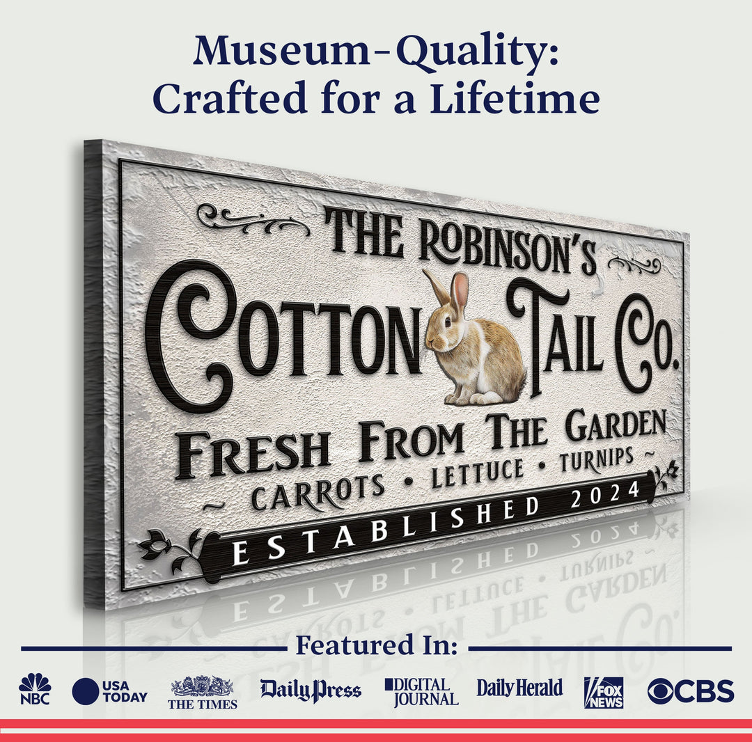 Vintage Cottontail Co Easter Sign