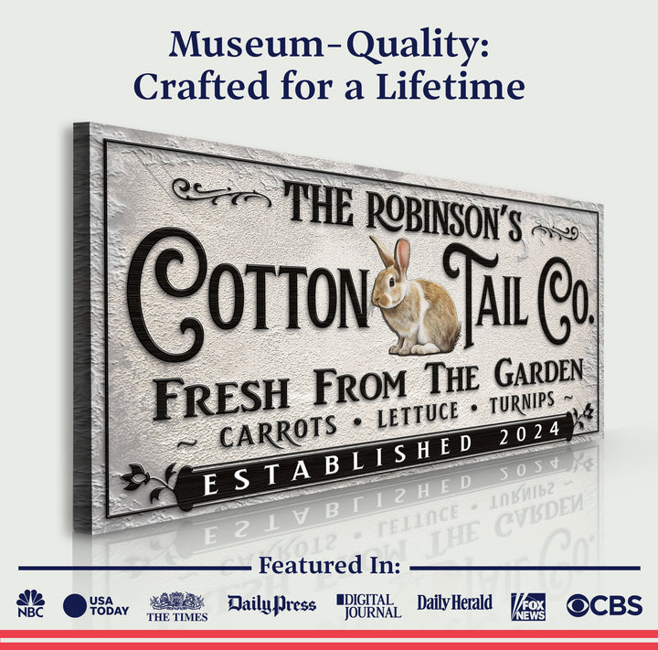 Vintage Cottontail Co Easter Sign