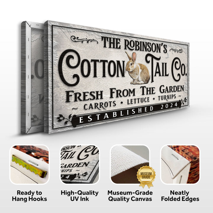 Vintage Cottontail Co Easter Sign