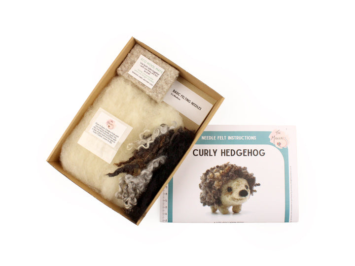 Felting Kit -  Curly Hedgehog Small Kit Needle Felting Kit