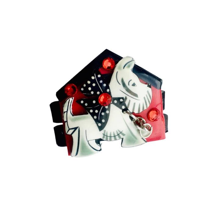 Cute teeny scottie doggy brooch! Hand cut by Rosie Parker :)