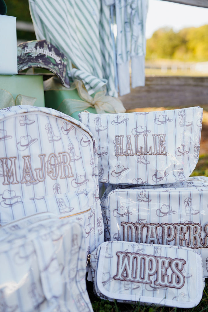 Wipes Pouch - Western Blues Clear Coat Bag