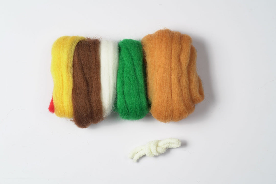 Green Christmas Gnome Needle Felting Kit. Wizardi DIY Wool Craft Kit F07N8-490