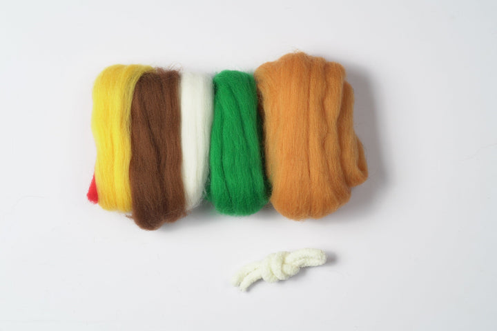 Green Christmas Gnome Needle Felting Kit. Wizardi DIY Wool Craft Kit F07N8-490