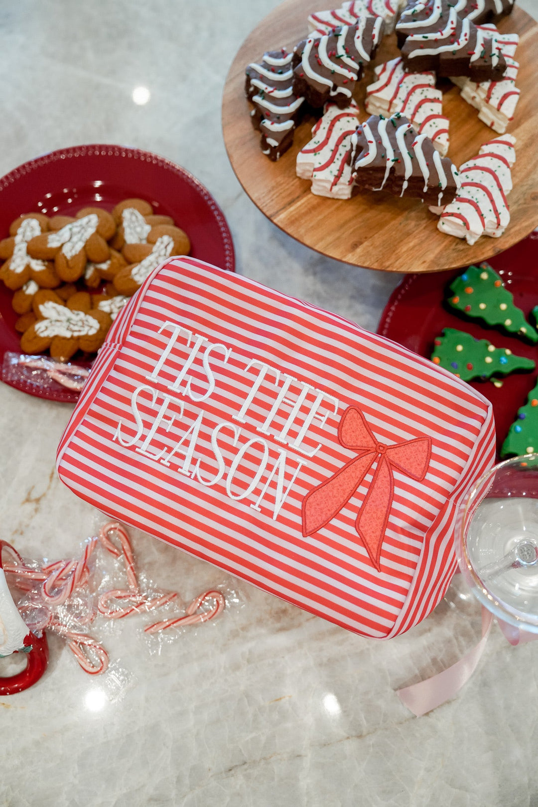 Tis The Season - Red Stripes XL Nylon Bag