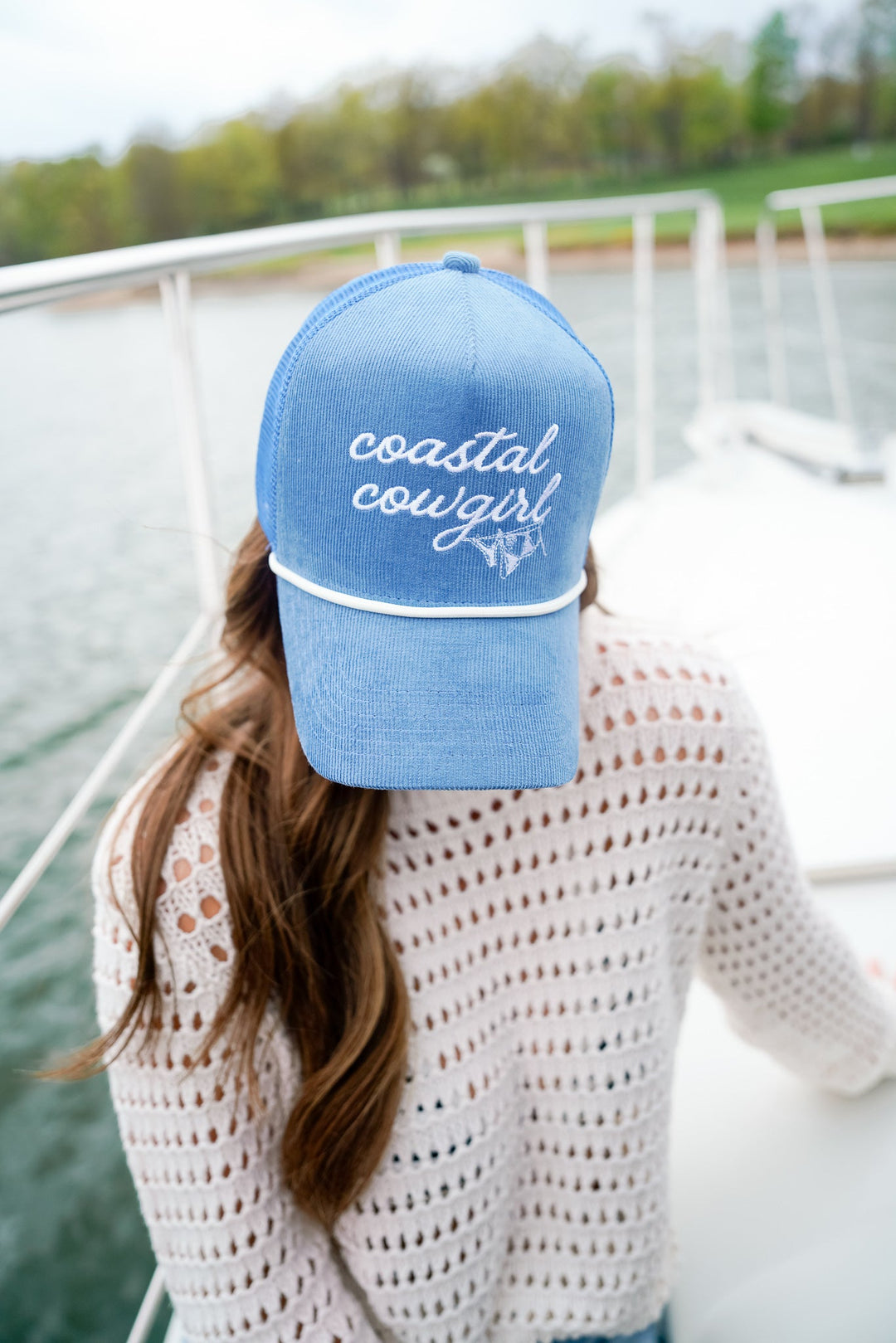 Coastal Cowgirl - Blue Corduroy Trucker Hat