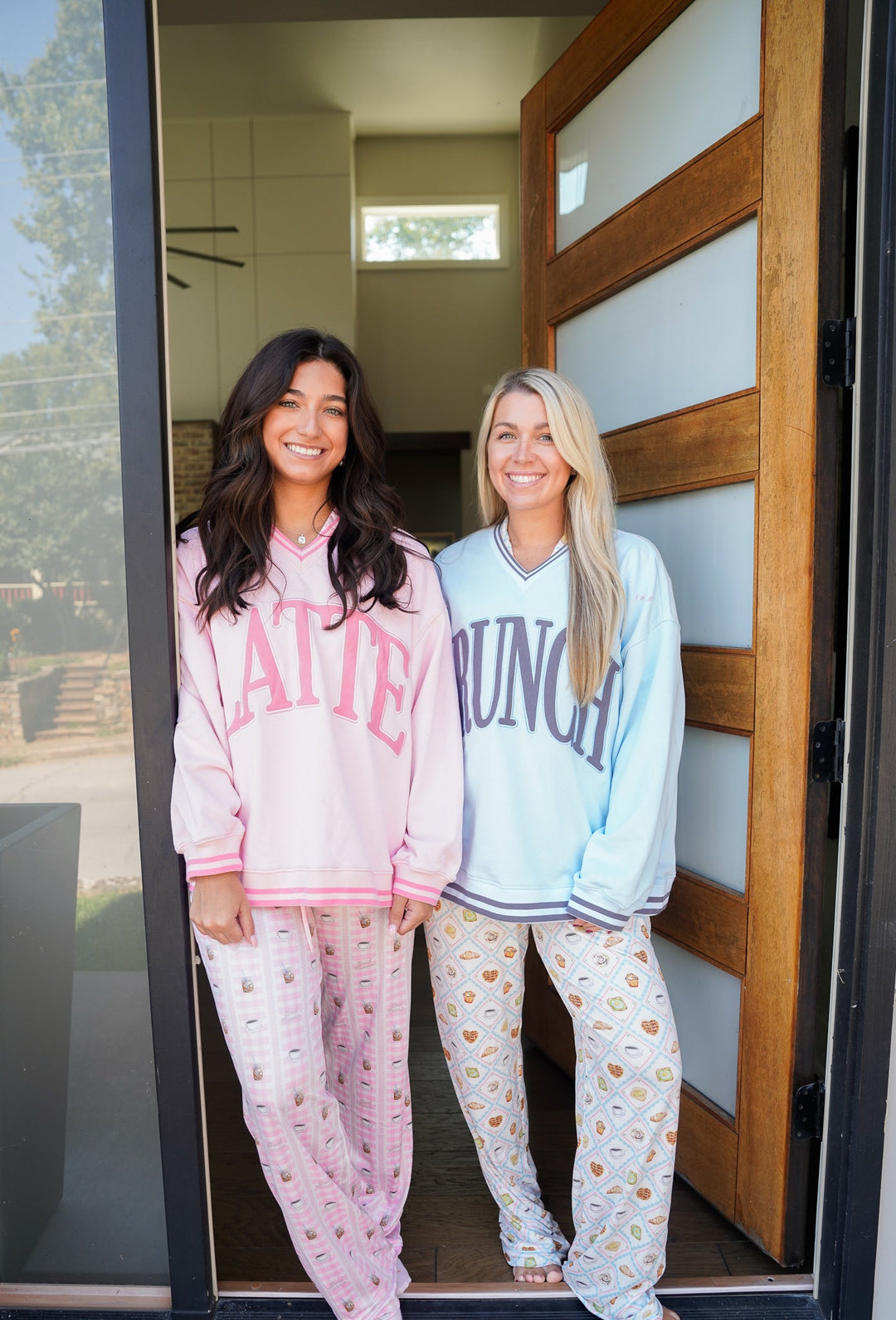 Brunch - Blue Vintage V-Neck Sweatshirt