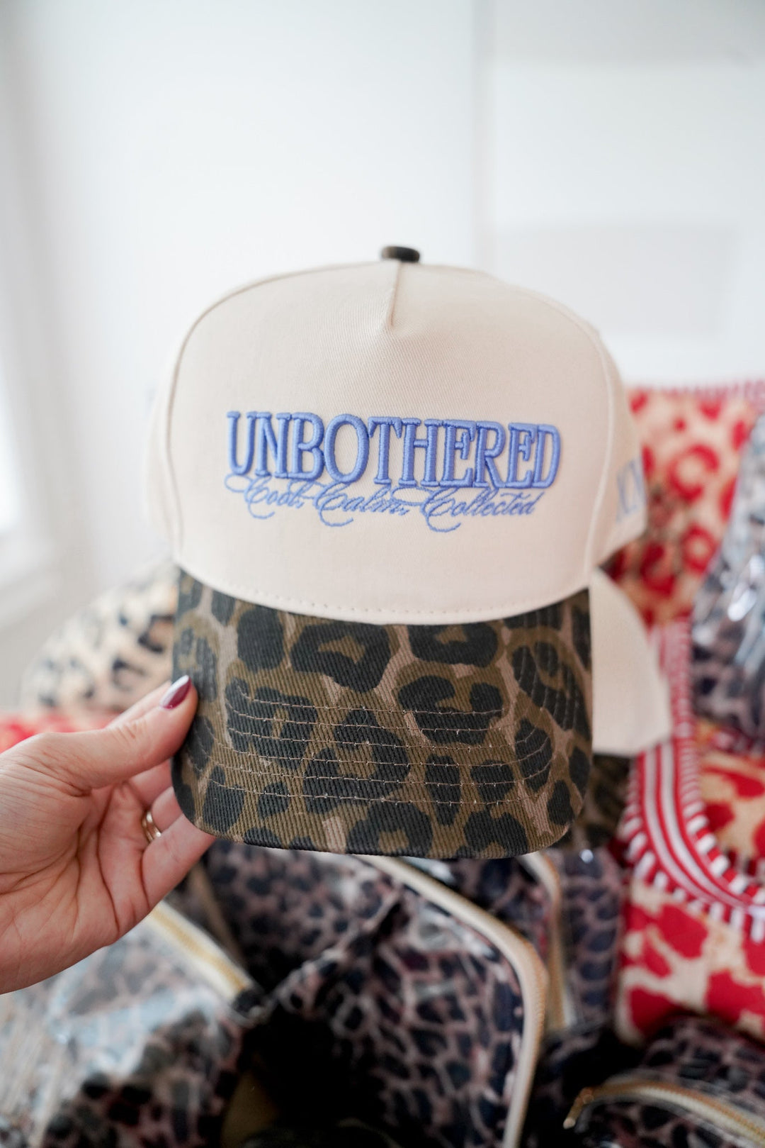 Unbothered - Leopard Vintage Trucker Hat