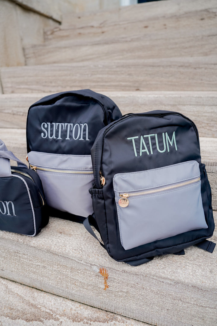 Black + Grey Colorblock Backpack