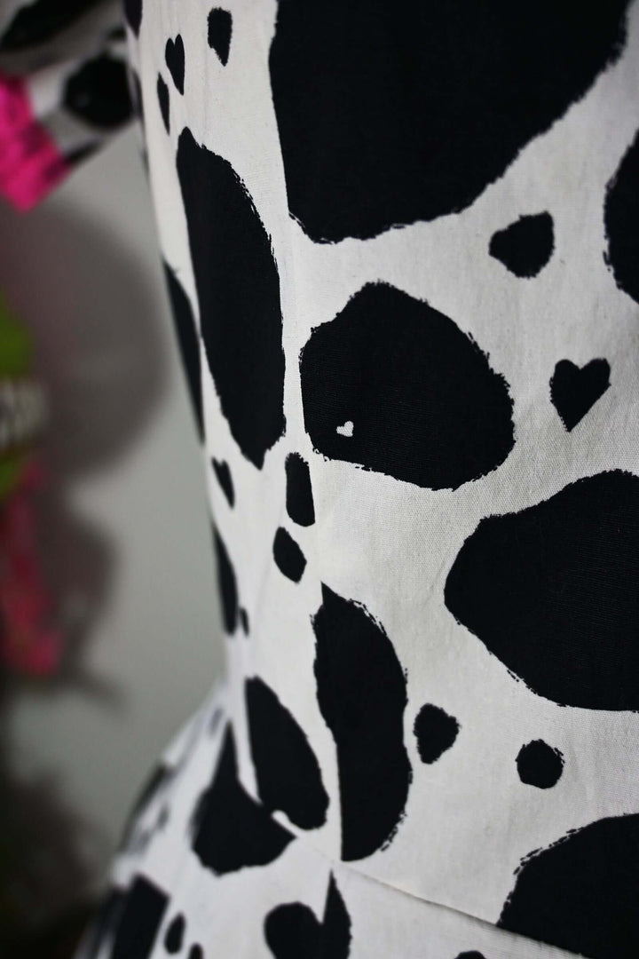 Adelaide Mini Swing dress in Bessie Moo print